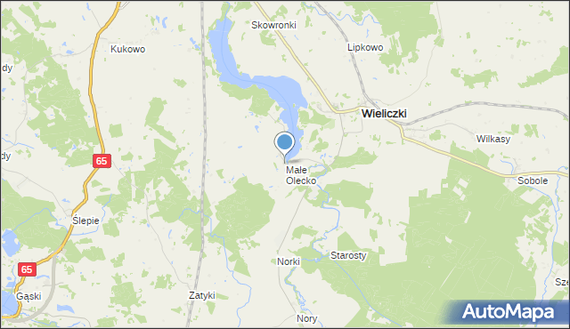 mapa Małe Olecko, Małe Olecko na mapie Targeo